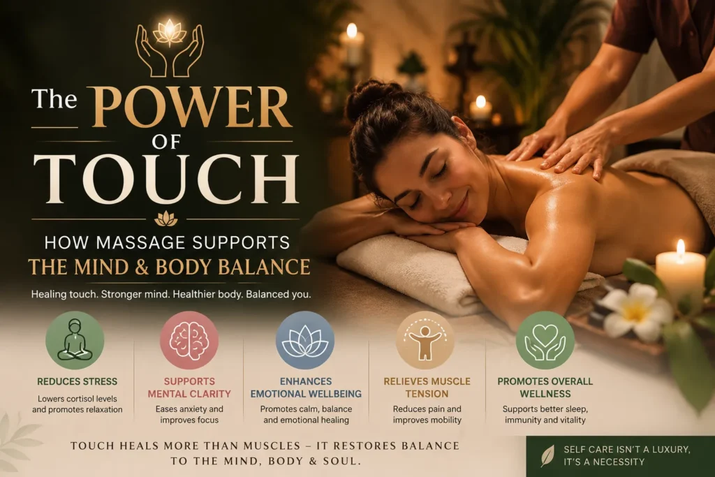 Discover how massage promotes relaxation, reduces stress, and restores harmony between mind and body for improved health and emotional wellbeing.