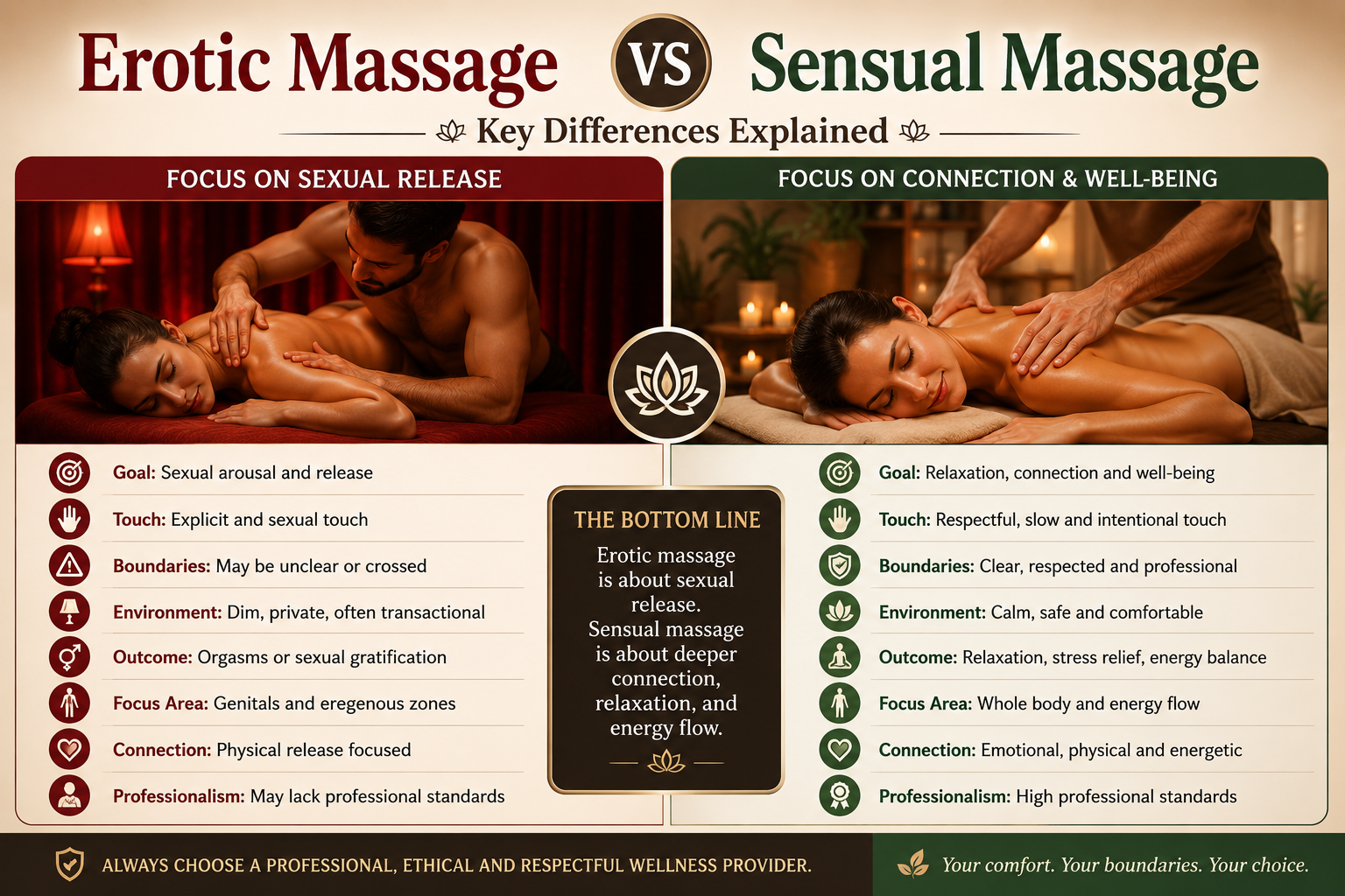 Erotic Massage vs Sensual Massage: Key Differences Explained